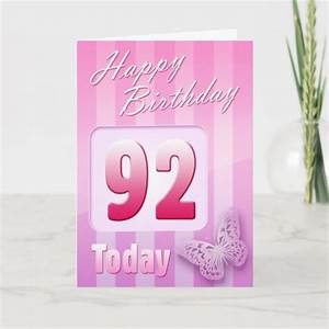Happy 92nd Birthday Grand Mother Great Aunt Mum Card Zazzle Com