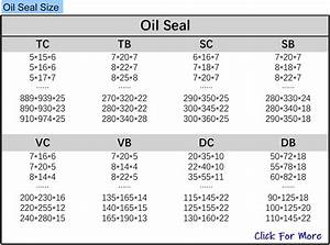 Standard Sizes Cross Reference For Gearbox And Crankshaft Rubber Oil