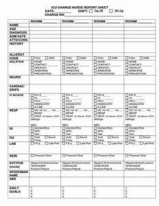 Charge Nurse Report Sheet Template 6 Professional Templates