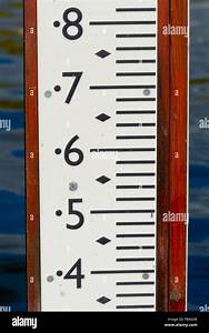 Water Depth Marker In River With Scale Stock Photo Alamy