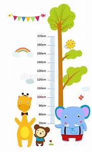 Kids Height Scale With Funny Animals Royalty Free Illustration Visiting