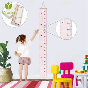 Mrosaa Benchmark Portable Roll Up Canvas And Wood Height Chart For Kids