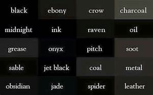 Llr Black Color Chart Color Names Shades Of Black Writing