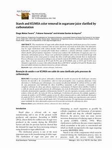 Pdf Starch And Icumsa Color Removal In Sugarcane Juice Clarified By