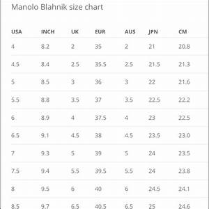 Manolo Blahnik Shoe Size Chart A Visual Reference Of Charts Chart Master