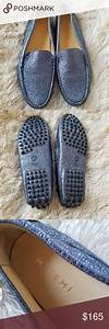 M Gemi Metallic Blue Moccasin Loafer Flats 37 Metallic Blue Loafer