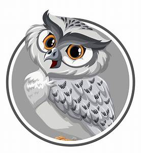 An Owl On Sticker Template 296808 Vector Art At Vecteezy