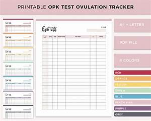 Printable Opk Test Sheet Ovulation Tracker Fertility Etsy Ireland