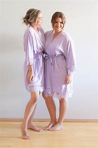 rosa lilac lace cotton bridesmaids robe