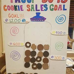 Cookie Goal Chart With Velcro Foam Cookies Girl Scout Cookie Sales