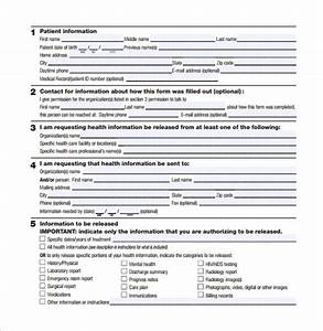 Free 10 Generic Medical Record Release Forms In Pdf