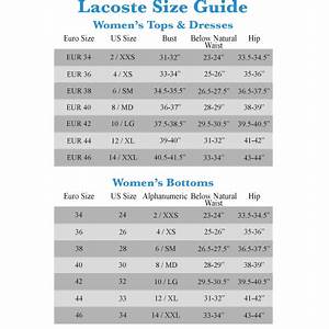 Lacoste Women Size Chart Amulette