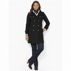  By Ralph Wool Blend Military Pea Coat In Black Lyst