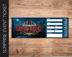 Printable Moulin Broadway Surprise Ticket Editable Etsy Uk