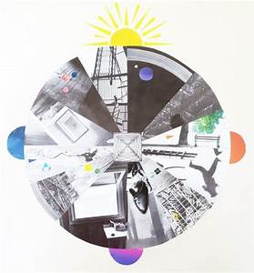 A Collage Of Different Images In The Shape Of A Circle With Sun Above It