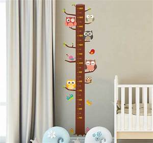 Kids Owl Height Chart Wall Sticker Tenstickers