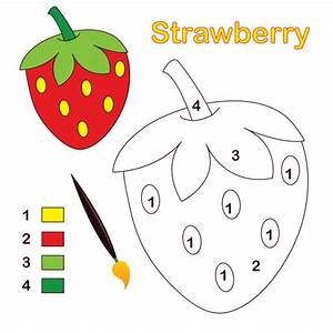 A Strawberry To Be Colored By Numbers