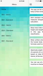 Body Calculator Bmi Bsa Ideal Body Weight App Download Android Apk