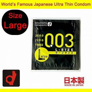 Condoms Okamoto 10pcs Big Large L Size Zero 003 0 03 Ultra Fit X2 For