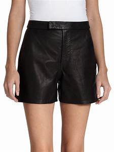 Polo Ralph Leather Shorts In Black Lyst
