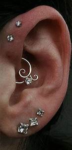 Cute Daith Ear Piercing Ideas For Women Triple Forward Helix Studs