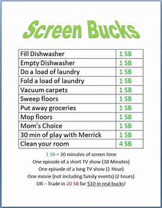 The Screen Bucks List Is Shown In Green