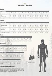 Size Charts The Hunting Edge Country Sports