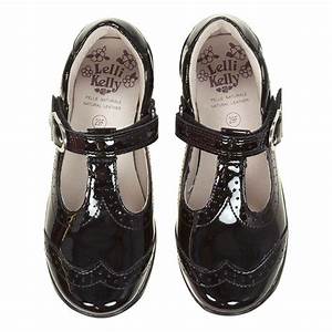 Lelli School Shoe Janette Black Patent T Bar Lk8216