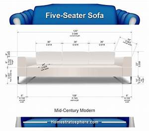 Sofa Dimensions For 2 3 4 And 5 Person Couches Charts Diagrams Home