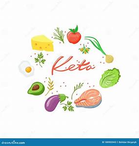 Illustration Of Keto Diet Pie Color Chart Design In Trendy Flat Style
