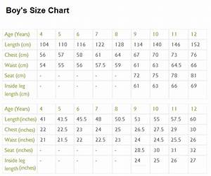 Children 39 S Size Chart For Various Clothes By Age And Body Measurement