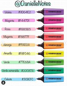 Hex Color Palette Hex Codes Stabilo Boss Good Notes Note Taking