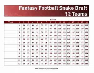 12 team snake draft pick chart