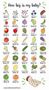 How Big Is My Baby Fruits And Vegetables Infographic Baby Fruit New