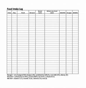 Food Intake Chart Printable Template Business Psd Excel Word Pdf