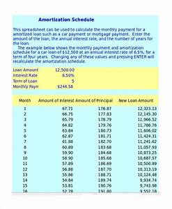 Amortization Schedule Template 7 Free Excel Documents Download