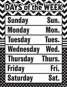 Days Of The Week Chart Printable
