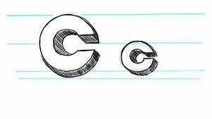 how to draw 3d letters c uppercase c and lowercase c in 90 seconds