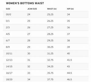 Women Junior Jeans And Bottoms Sizing Chart Jeans Size Chart Size