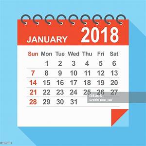 January 2018 Calendar Stock Illustration Download Image Now 2018