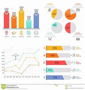 Collection Of Flat Colorful Diagram Bar And Line Graph Pie Chart