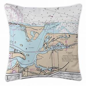 Fl St Inlet Fl Nautical Chart Pillow Nautical Chart