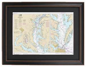 Framed Nautical Chart Chesapeake Bay Traditional Prints And