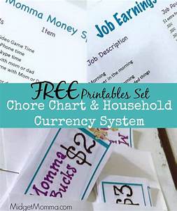 Chore Chart Household Currency System Free Printable Set