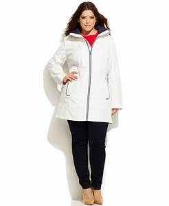 Lyst Simpson Plus Size Hooded Zip Front Jacket In White