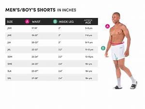 Mens Shorts Size Guide Quatro Apparel Inc
