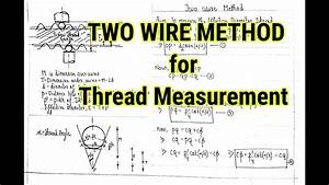 Two Wire Method For Thread Measurement Screw Thread Measurement In