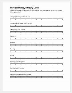Physical Therapy Questionnaire Templates For Ms Word