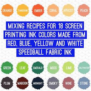 Ink Recipe Guide Primary Colors Pigskins Pigtails