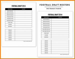 Free Printable Football Draft Sheet